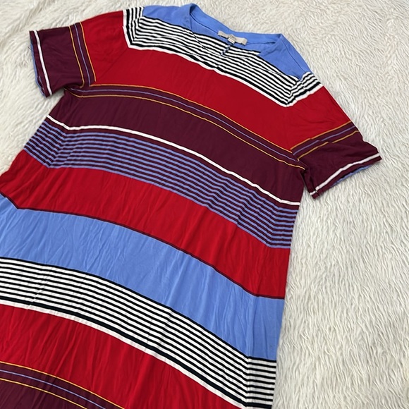 Loft red blue striped t shirt summer dress size xl - Picture 3 of 5